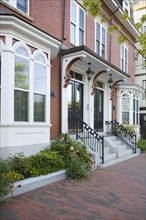 Traditional brick apartment building