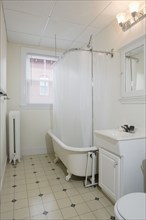 Traditional bathroom with claw foot tub