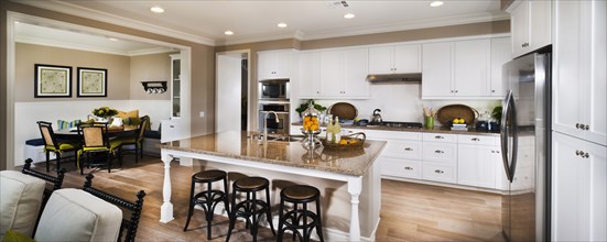 Kitchen in traditional American home in Tustin