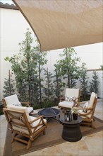 View of sitting area with plants at a patio