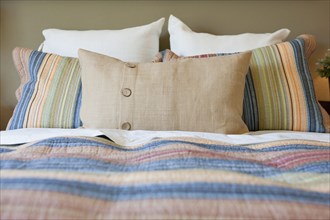 Pillows arranged on bed