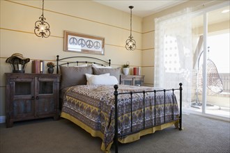Interior of middle class bedroom