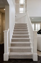 Stairs with banister at home