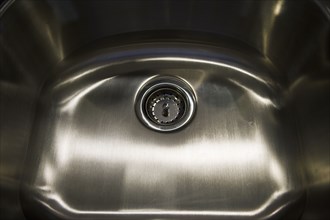 Drain in stainless steel kitchen sink