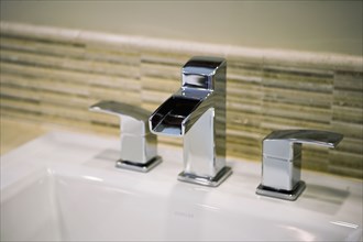 Sink with contemporary faucet