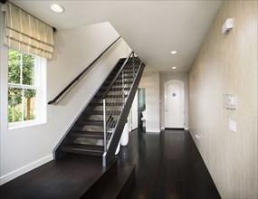 Entrance hall and staircase in contemporary home