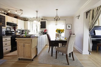 Traditional kitchen with dining table
