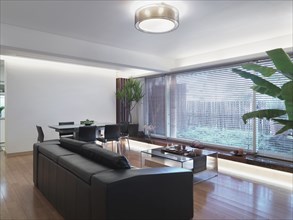 Modern dining room and living room