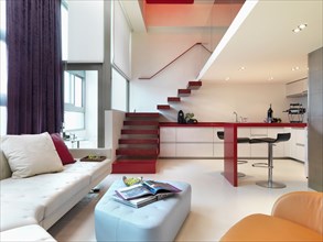 Bright colorful modern home interior