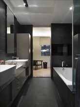 Dark modern bathroom