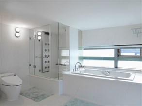 Large white modern bathroom