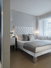 White and silver modern bedroom