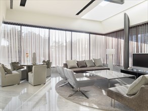 Sitting area with modern furniture