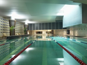 Large tile indoor swimming pool