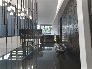 Open hallway and staircase in modern interior