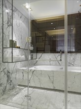 Marble bathroom and bathtub