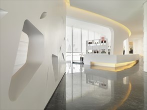 Spacious lobby in modern building