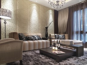 Elegantly decorated modern living room