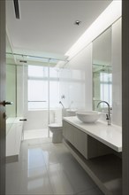Clean white modern bathroom