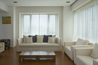 White furniture in modern living room