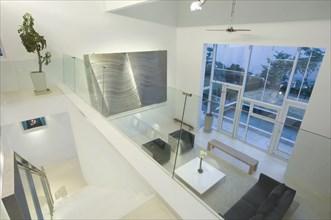 Overhead view modern living room