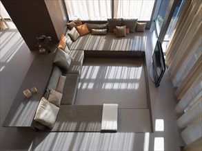 Aerial view of modern living room