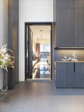 Door and hallway in modern home