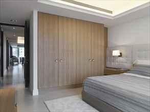 Bedroom and hallway in modern home