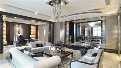Elegant living room in modern home