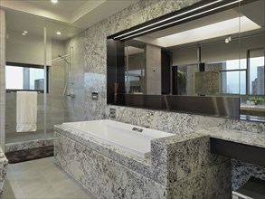 Modern marble bathroom