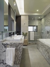 Modern marble bathroom