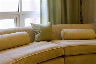 Detail of Contemporary Suede Sofa