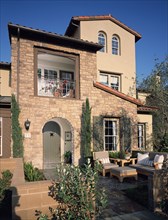 Front exterior tuscan style home