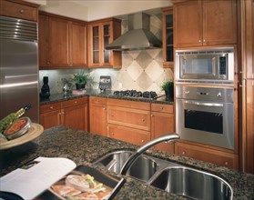 Traditional kitchen with granite countertops