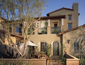 Front elevation tuscan style home