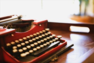 Red Old Fashioned Typewriter