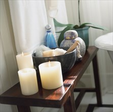 Candles and Bathroom Essentials