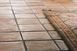 Detail of Tile Floor and Rug