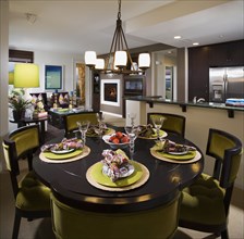 Brightly Colored Contemporary Dining Room