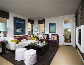 Cozy Colorful Contemporary Living Room