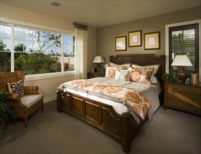 Cozy Bedroom with Orange Details
