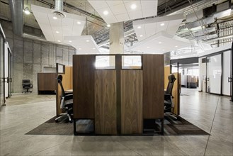 Interior of modern office cubicles