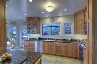 Kitchen counter in contemporary home
