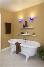 Residential bath with claw foot tub