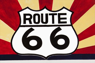 Close up of Route 66 sign