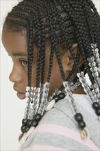 Close up of African girl with braids