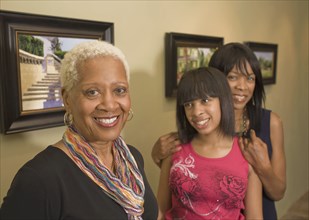Multi-generation family in gallery