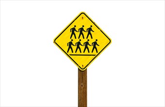 Close up of pedestrian crossing sign