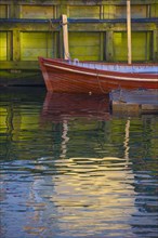 Canoe docked in canal