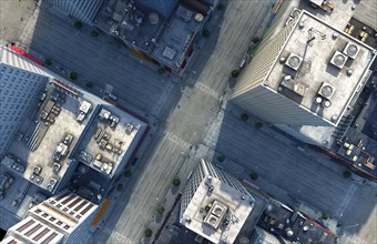 Aerial view of New York City intersection
